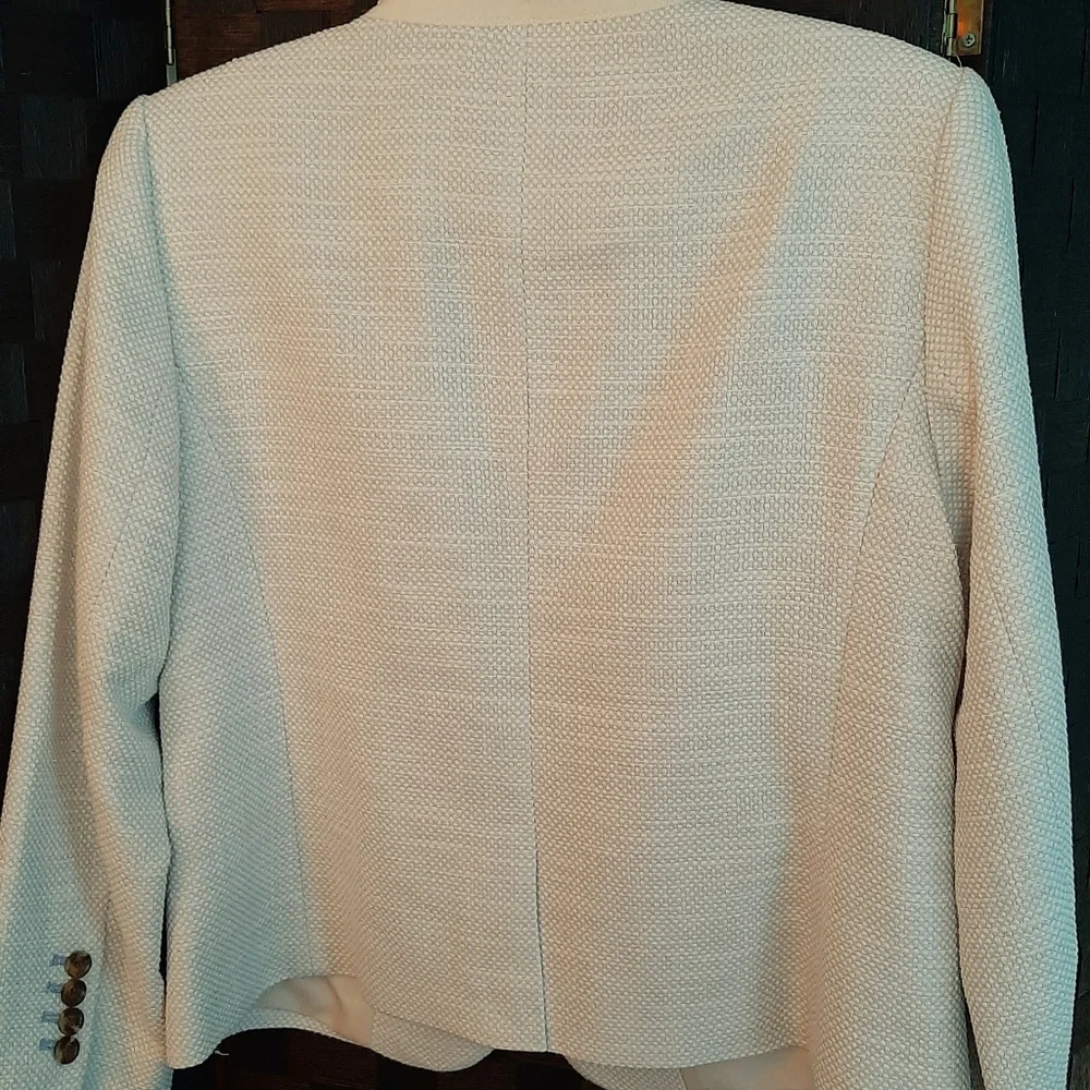 NWT Ann Taylor $169 Knit Twill Newbury Blazer in Texture, Size 8, Style # 607645 - Picture 6 of 11